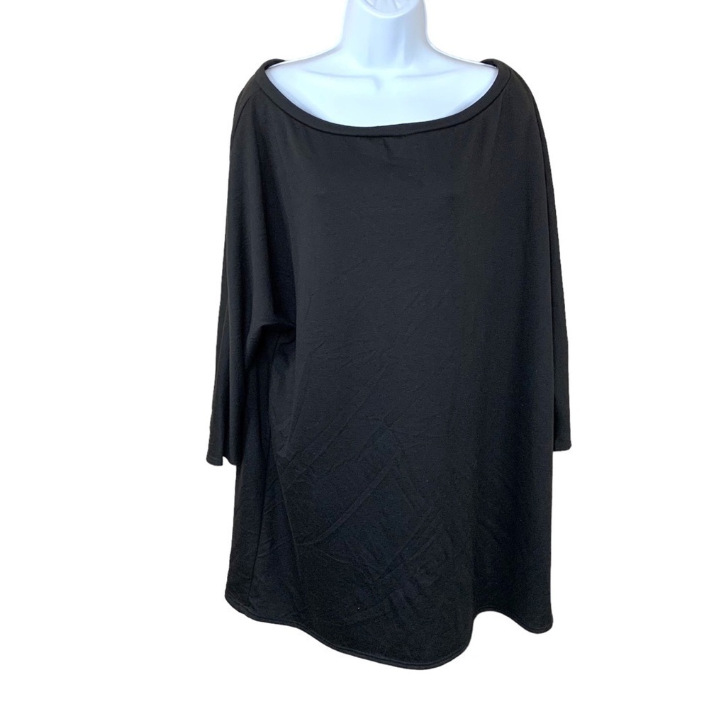 NEW Silence + Noise Black Oversized Tunic Blouse Top Knit Stretch Casual Small